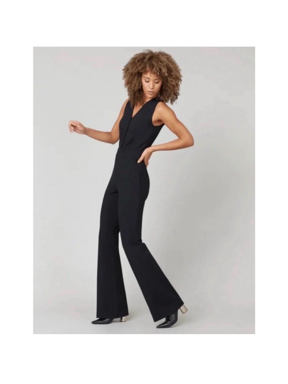 SPANX The Perfect Jumpsuit Sleeveless Flare Leg Sz Sm Petite NWT